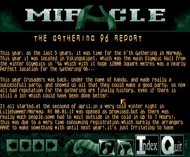Party report from The Gathering in Norway (screenshot by Old School Game Blog for Classicamiga.com)