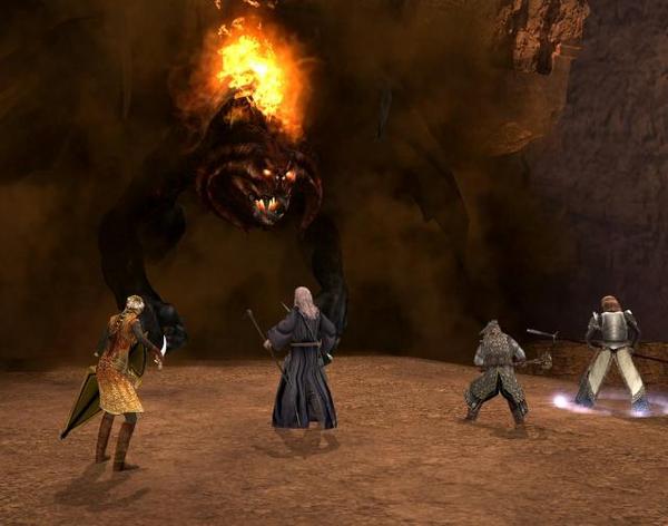 Fighting the Balrog of Moria! (screenshot taken from http://www.giantbomb.com/the-lord-of-the-rings-the-third-age/61-2959/)