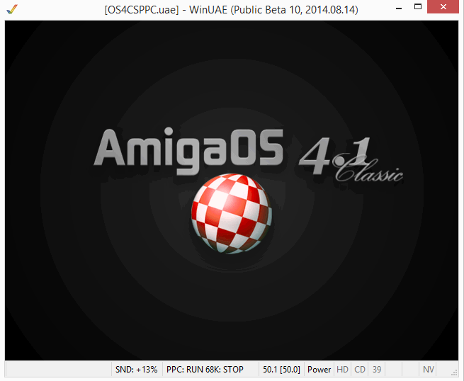 AmigaOS 4.1 boots on WinUAE - picture taken from http://eab.abime.net/showthread.php?t=74710